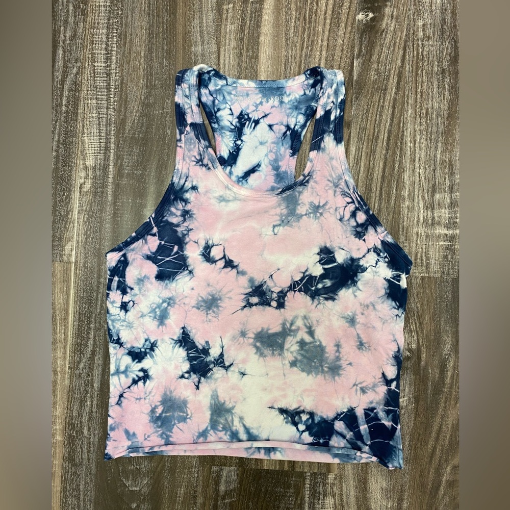 NWT ELECTRIC & ROSE Pink/Blue Tie-Dye Crop Top